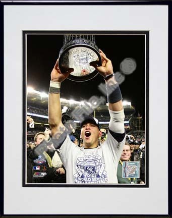 Alex Rodriguez with the World Series Trophy Game Six of the 2009 MLB World Series (#36) Double Matted 8” x 10” Photo