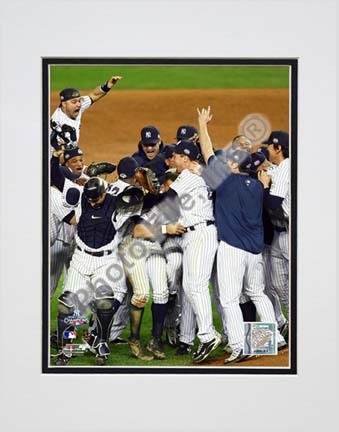 The New York Yankees Celebrate Game Six of the 2009 MLB World Series (Vertical) (#30) Double Matted 8” x 10” Photogr