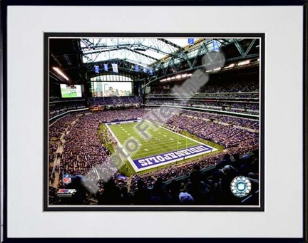 Lucas Oil Stadium 2009 Double Matted 8” x 10” Photograph in Black Anodized Aluminum Frame