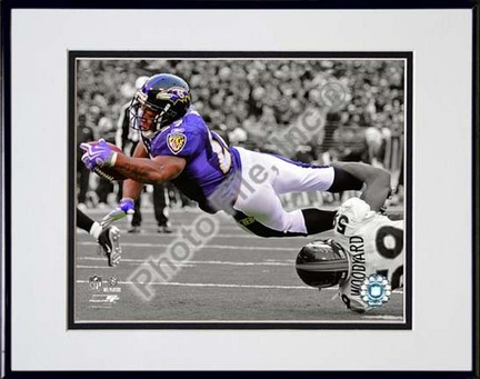 Ray Rice 2009 Spotlight Collection Double Matted 8” x 10” Photograph in Black Anodized Aluminum Frame