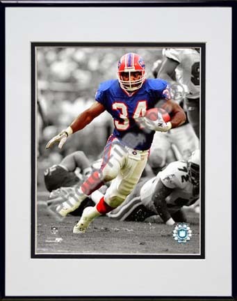 Thurman Thomas Spotlight Collection Double Matted 8” x 10” Photograph in Black Anodized Aluminum Frame