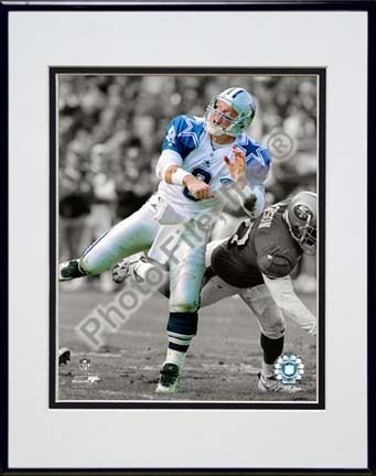 Troy Aikman Spotlight Collection Double Matted 8” x 10” Photograph in Black Anodized Aluminum Frame