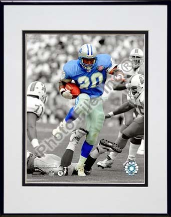 Barry Sanders Spotlight Collection Double Matted 8” x 10” Photograph in Black Anodized Aluminum Frame