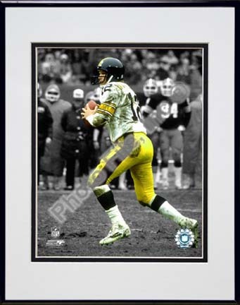Terry Bradshaw Spotlight Collection Double Matted 8” x 10” Photograph in Black Anodized Aluminum Frame
