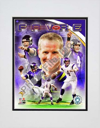 Brett Favre 2009 Portrait Plus Double Matted 8” x 10” Photograph (Unframed)