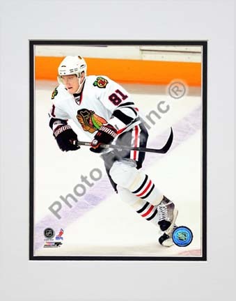 Marian Hossa 2009 - 2010 Action "White Jersey" Double Matted 8” x 10” Photograph (Unframed)