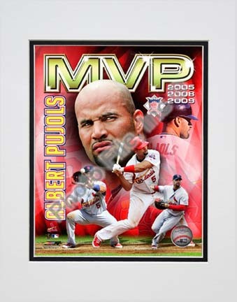 Albert Pujols 2009 "National League MVP Portrait Plus" Double Matted 8” x 10” Photograph (Unframed)