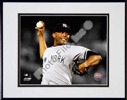 Mariano Rivera Spotlight Action Double Matted 8” x 10” Photograph in Black Anodized Aluminum Frame