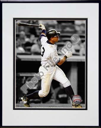 Alex Rodriguez "Spotlight Action" Double Matted 8” x 10” Photograph in Black Anodized Aluminum Frame