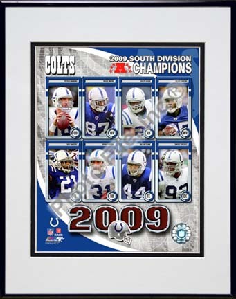Indianapolis Colts 2009 AFC South Champions "Team Composite" Double Matted 8” x 10” Photograph in Black An
