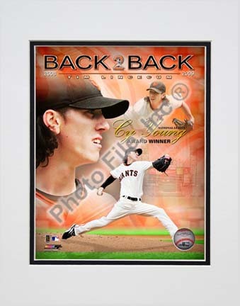 Tim Lincecum 2009 National League Cy Young Award Winner Portrait Plus Double Matted 8” x 10” Photograph (Unframed)