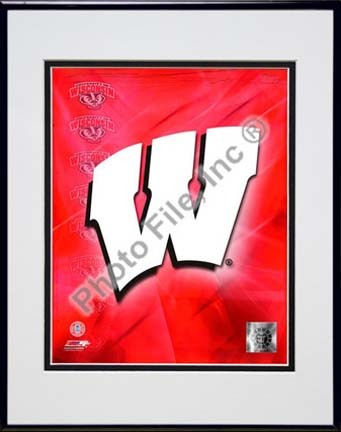 Wisconsin Badgers 2009 Team Logo Double Matted 8” x 10” Photograph in Black Anodized Aluminum Frame 
