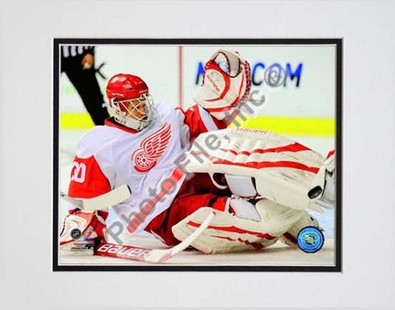 Chris Osgood 2009 - 2010 Action "White Jersey" Double Matted 8” x 10” Photograph (Unframed)