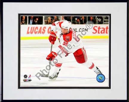 Ed Jovanovski 2009 - 2010 Action "White Jersey" Double Matted 8” x 10” Photograph in Black Anodized Alumin