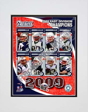 New England Patriots 2009 AFC East Divison Champions Composite Double Matted 8” x 10” Photograph (Unframed) 