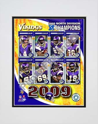 Minnesota Vikings 2009 NFC West Divison Champions Composite Double Matted 8” x 10” Photograph (Unframed) 