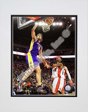 Pau Gasol 2009 - 2010 Action "Away Jersey" Double Matted 8” x 10” Photograph (Unframed)
