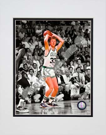 Larry Bird Spotlight Action Double Matted 8” x 10” Photograph (Unframed)