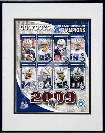Dallas Cowboys 2009 NFC East Division Champions Composite Double Matted 8â€ x 10â€ Photograph in Black Anodized Alumin