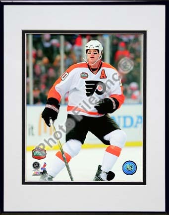 Chris Pronger 2010 NHL Winter Classic Action Double Matted 8” x 10” Photograph in Black Anodized Aluminum Frame