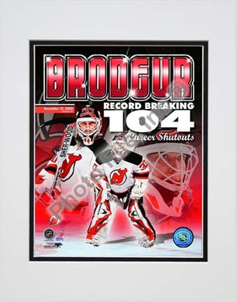 Martin Broduer Most Career Shutouts Portrait Plus Double Matted 8” x 10” Photograph (Unframed)
