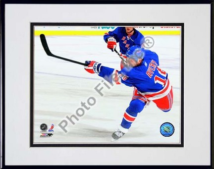 Sean Avery 2009 - 2010 Action "Blue Jersey" Double Matted 8” x 10” Photograph in Black Anodized Aluminum F