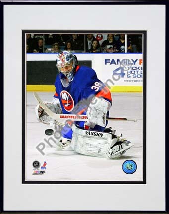 Rick DiPietro 2009 - 2010 Action "Defend" Double Matted 8” x 10” Photograph in Black Anodized Aluminum Fra