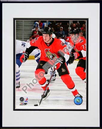 Chris Neil 2009 - 2010 Action "Red Jersey" Double Matted 8” x 10” Photograph in Black Anodized Aluminum Fr