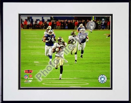 Tracy Porter "Action Super Bowl XLIV Interception & Touchdown Return #6" Double Matted 8” x 10” Photog