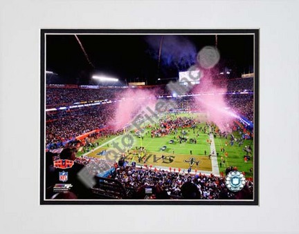 Sun Life Stadium "Super Bowl XLIV Post Game Celebration #7" Double Matted 8” x 10” Photograph (Unframed)