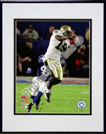 Devery Henderson "Super Bowl XLIV Action #16" Double Matted 8” x 10” Photograph in Black Anodized Aluminum