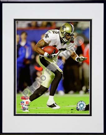 Marques Colston "Super Bowl XLIV #20" Double Matted 8” x 10” Photograph in Black Anodized Aluminum Frame
