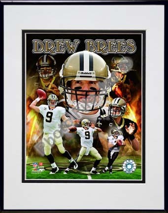 Drew Brees 2010 Portrait Plus Double Matted 8â€ x 10â€ Photograph in Black Anodized Aluminum Frame
