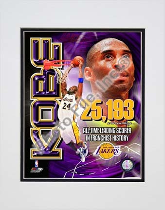 Kobe Bryant Los Angeles Lakers All-Time Leading Scorer Portrait Plus Double Matted 8” x 10” Photograph (Unframed)