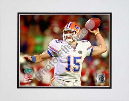 Tim Tebow Florida Gators 2009 Action "Throw" Double Matted 8” x 10” Photograph (Unframed)