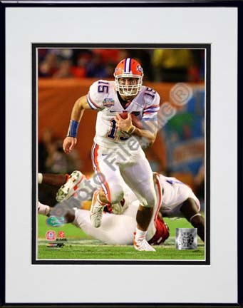 Tim Tebow Florida Gators 2009 Action "Run" Double Matted 8” x 10” Photograph in Black Anodized Aluminum Fr