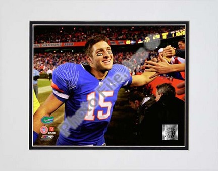 Tim Tebow Florida Gators 2009 Action "Celebrate" Double Matted 8” x 10” Photograph (Unframed)