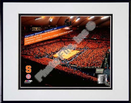 The Carrier Dome Record Breaking Crowd Syracuse Orange (Orangemen) vs. Villanova with Overlay Double Matted 8” x 10”