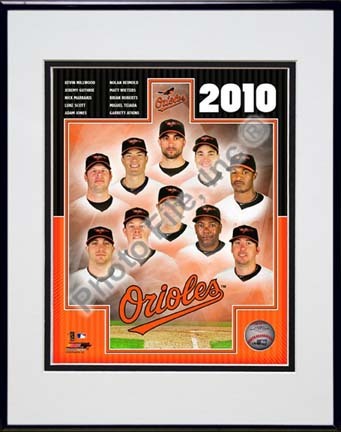Baltimore Orioles 2010 "Team Composite" Double Matted 8” x 10” Photograph in Black Anodized Aluminum Frame