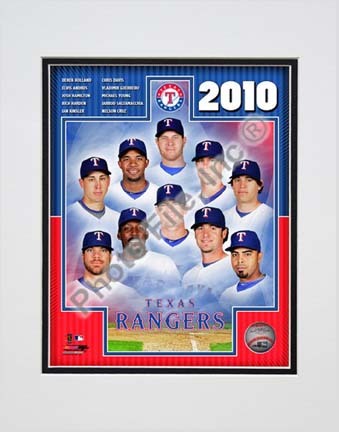 Texas Rangers 2010 "Team Composite" Double Matted 8” x 10” Photograph (Unframed)