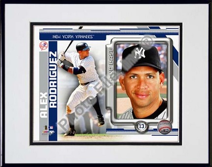 Alex Rodriguez 2010 Studio Plus Double Matted 8” x 10” Photograph in Black Anodized Aluminum Frame