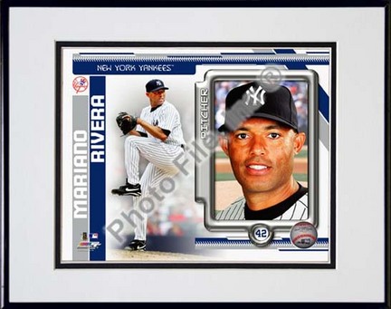 Mariano Rivera 2010 Studio Plus Double Matted 8â€ x 10â€ Photograph in Black Anodized Aluminum Frame