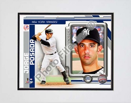 Jorge Posada 2010 Studio Plus Double Matted 8” x 10” Photograph (Unframed)