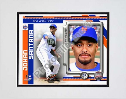 Johan Santana 2010 Studio Plus Double Matted 8â€ x 10â€ Photograph (Unframed)
