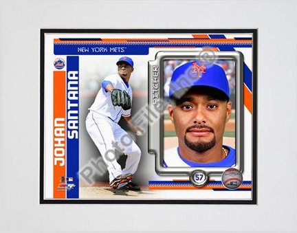 Johan Santana 2010 Studio Plus Double Matted 8” x 10” Photograph (Unframed)