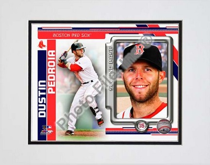 Dustin Pedroia 2010 Studio Plus Double Matted 8” x 10” Photograph (Unframed)