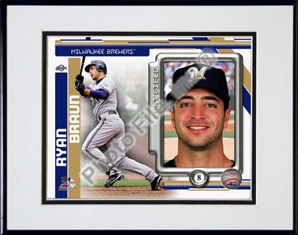 Ryan Braun 2010 Studio Plus Double Matted 8” x 10” Photograph in Black Anodized Aluminum Frame