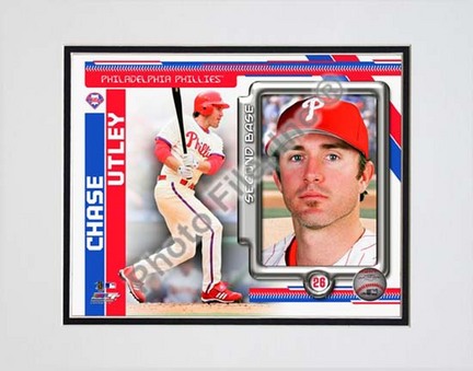 Chase Utley 2010 Studio Plus Double Matted 8” x 10” Photograph (Unframed)