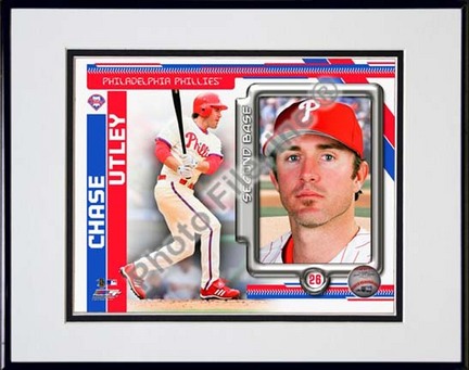Chase Utley 2010 Studio Plus Double Matted 8” x 10” Photograph in Black Anodized Aluminum Frame