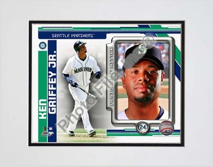 Ken Griffey Jr. 2010 Studio Plus Double Matted 8” x 10” Photograph (Unframed)